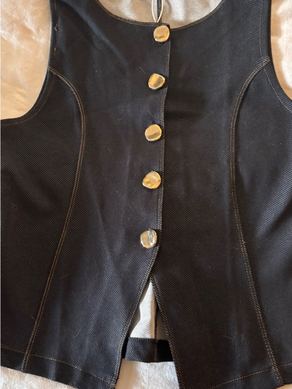 Zara Black Vest with Gold Buttons- Never worn.